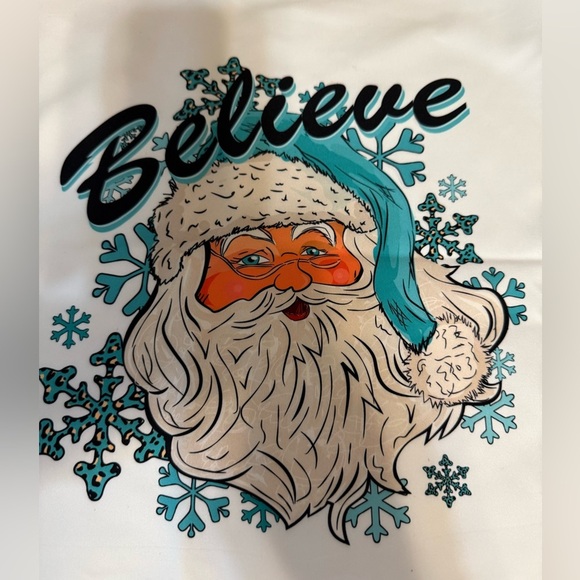 Hand pressed Santa and Coffee Holiday Pillow Cover 17”by 17” Brand New! - Picture 2 of 2